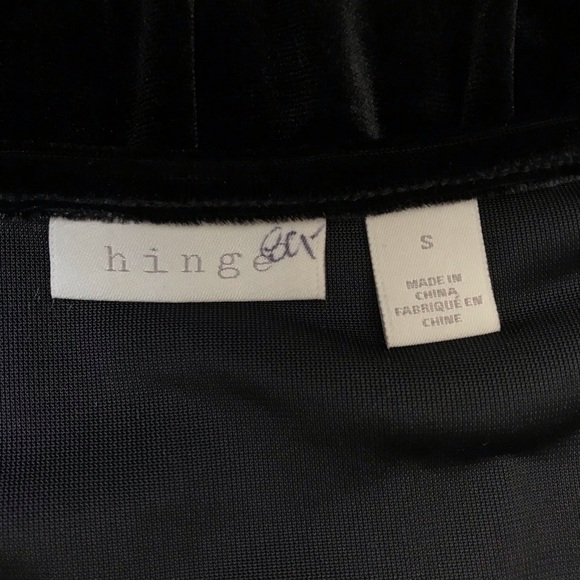 Hinge Black Velvet Drop Waist Shift Dress Small - Picture 5 of 7